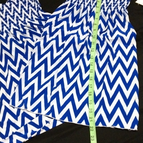 Blue summer dress with scraps blue and white - Picture 2 of 7